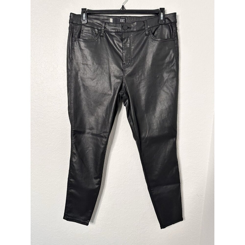 Kut From The Kloth Pants‎ Womens 16 Black Donna High Rise Skinny Faux Leather
